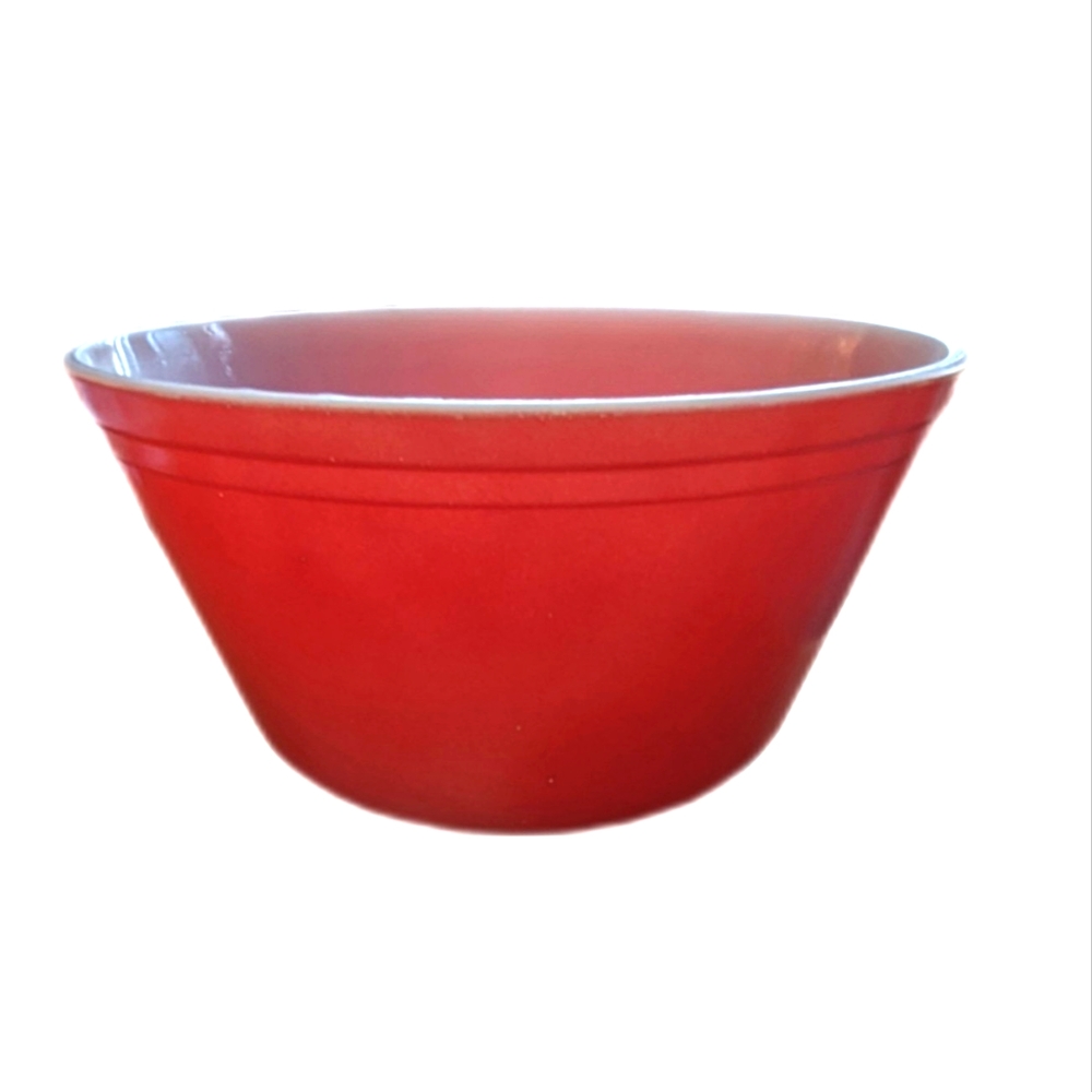 Federal Glass Red Bowl Milk Glass Bowl